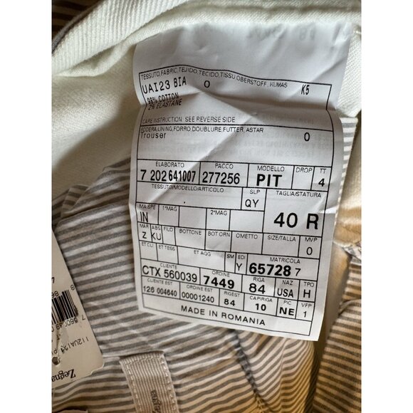 Ermenegildo Zegna Men's Off White Stretch Straight Leg Jeans US 40 IT 56 NEW - Picture 13 of 16